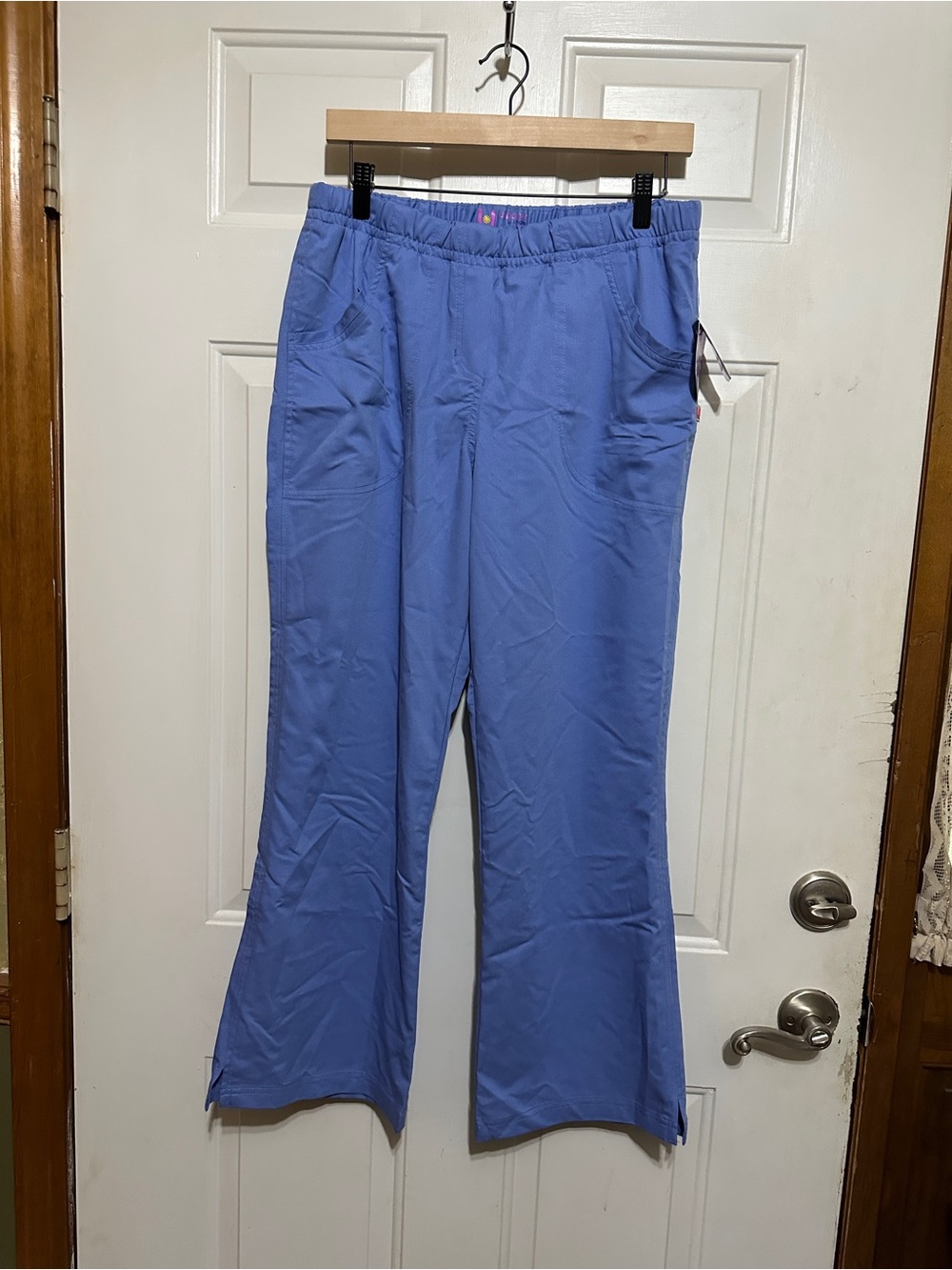 Urbane Ultimate Scrub Pants Womens PMED Ceil Blue Medical Workwear Flare Leg